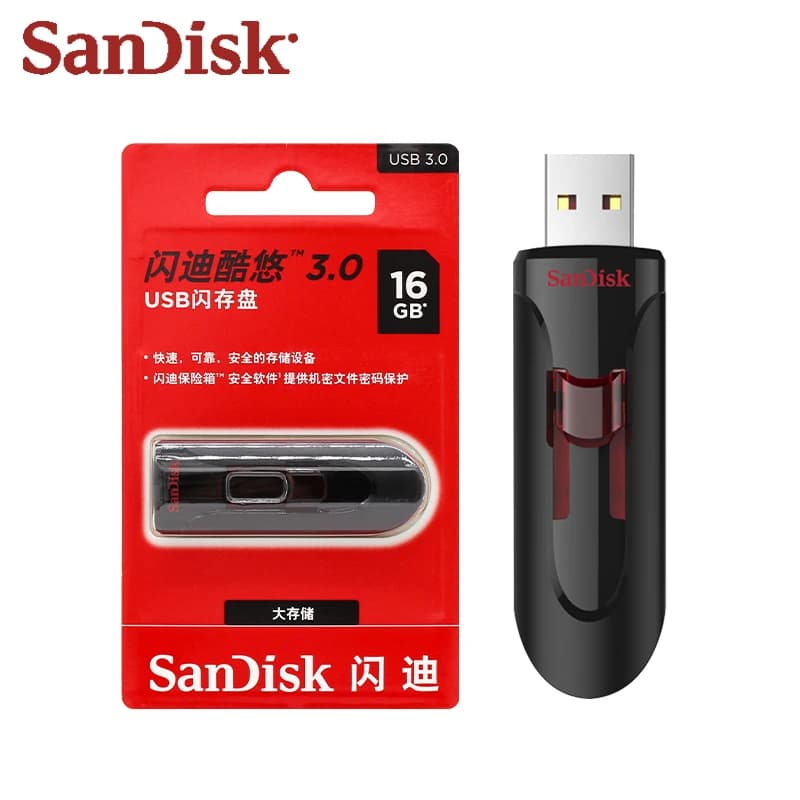 SanDisk CZ600 قلم تخزين USB 3.0 أصلي عالي السرعة 256 جيجابايت 128 جيجابايت 32 جيجابايت مصغر USB 3.0 16 جيجابايت ذاكرة بلاستيكية - 4
