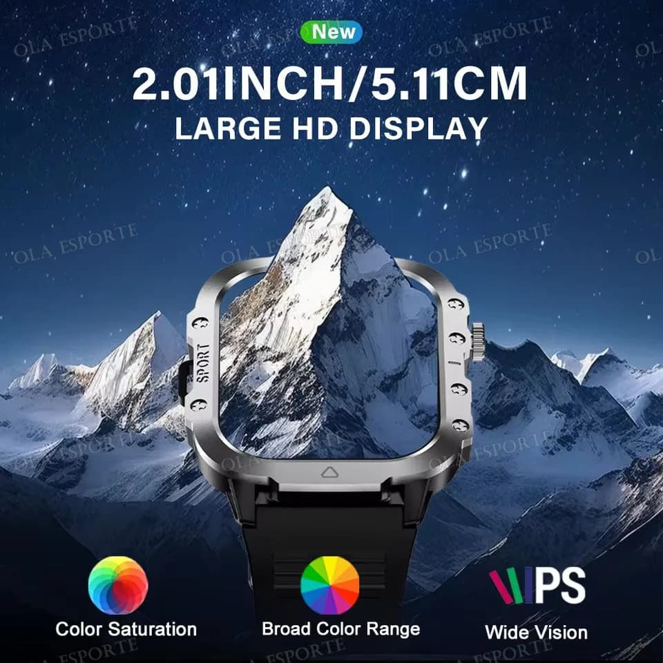 Rugged Military Outdoor Sports Smart Watch Health Monitoring Voice Assistant Bluetooth Call LED Flashlight 2026 NEW Smartwatch - 2
