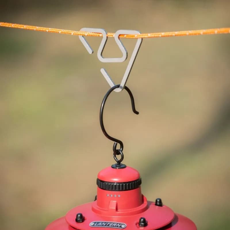 خطاف تخييم دائري من الفولاذ المقاوم للصدأ، أدوات خفيفة ومتعددة الوظائف للمشي لمسافات طويلة والسفر - 3