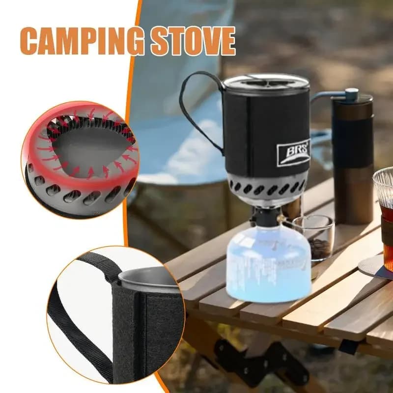 BRS 61 Jet Boil Camping Pot Stove With Heat Exchanger Portable Gas Stove Quick Burn Coffee Cup Furnace Backpacking Camp Burner - 5