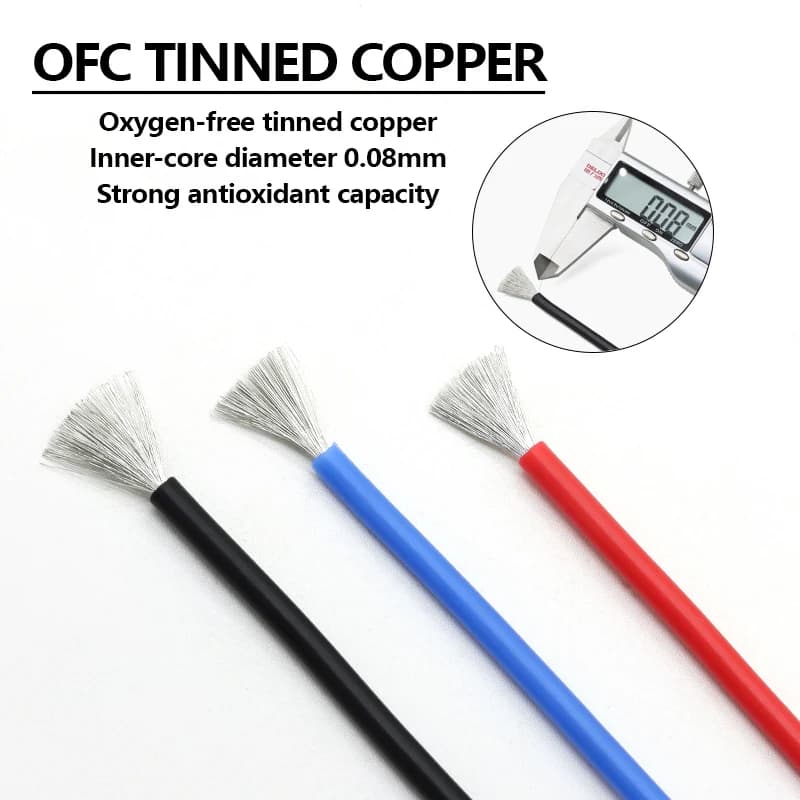 1m ~ 50m Red Black Soft Silicone Power Cable 30/28/26/24/22/20/18/16AWG Heat Resistant Electrical Wire For Car Battery LED Light - 4