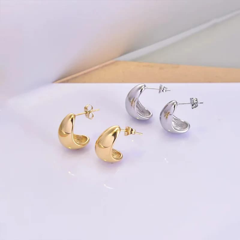 Minimalist women's fashion sense, water drop bean earrings, niche design sense, light luxury, high-end 925 silver needle water d - 3