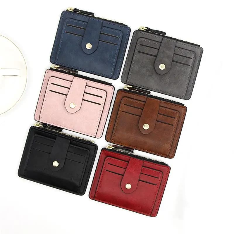 Luxury Small Men's Credit ID Card Holder Wallet Male Slim Leather Wallet with Coin Pocket Brand Designer Purse for Men Women - 5