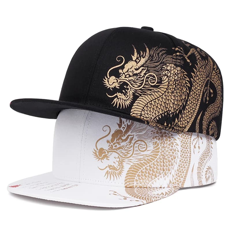2025 Creative Personalized New Baseball Hat Dragon Printing Skateboard Hat Street Decoration Hip Hop Hat Sunshade Flat Edge Hat