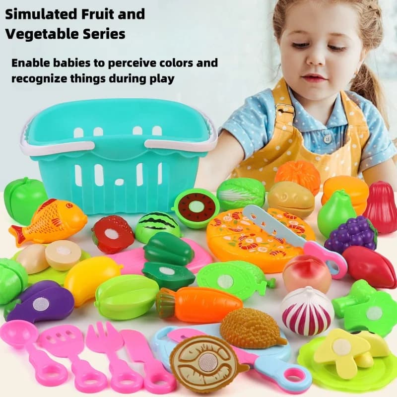 25 PCs Set DIY Fruit Cutting Music Toy Simulation Vegetable Fruit and Vegetable Children's Toy Girl Boy Kitchen Food Set - 6