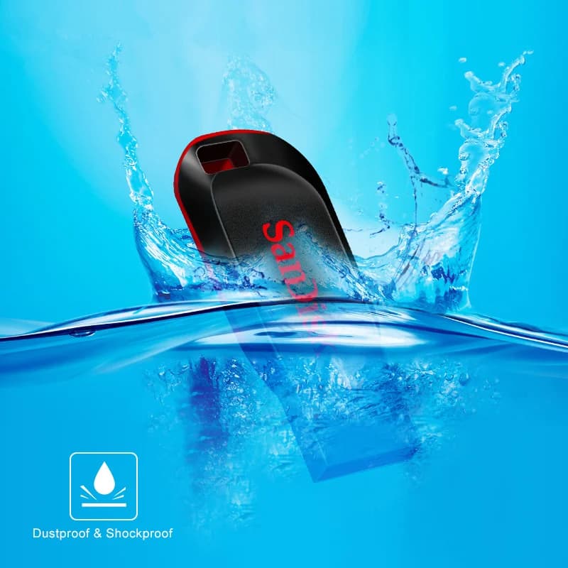 SanDisk CRUZER BLADE USB FLASH DRIVE CZ50 USB 2.0 بسعة 128 جيجابايت و64 جيجابايت و32 جيجابايت و16 جيجابايت، فلاش درايف صغير، يدعم التحقق الرسمي - 5