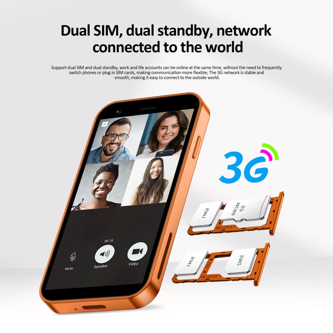 هاتف ذكي صغير SERVO 18SE MINI، أندرويد، 3G WCDMA، بطاقتي SIM، 2GB+16GB، متجر Play، Wi-Fi، فتح الوجه، شاشة 3.0 بوصة - 5
