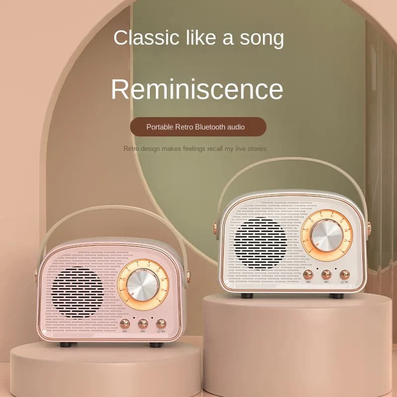Retro Mini Bluetooth Speaker DW21 Classical Music Player Sound Stereo Subwoofer Portable Decoration Speakers Home Music Player - 4