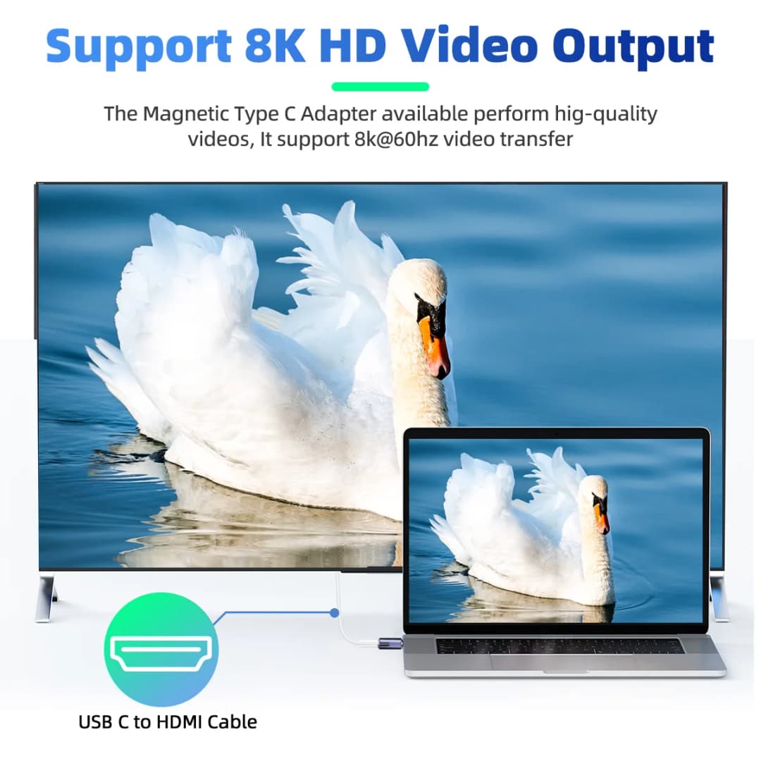 NNBILI 140W USB4.0 40Gbps Thunderbolt3 Magnetic Type-C TO USBC Fast Charge Magnet Converter Cable 8K@60Hz OTG USB Type C Adapter - 3