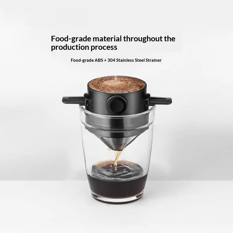صانع قهوة محمول مجموعة صب القهوة مع كوب قهوة من الفولاذ المقاوم للصدأ فلتر صب القهوة القابل للطي للسفر - 3