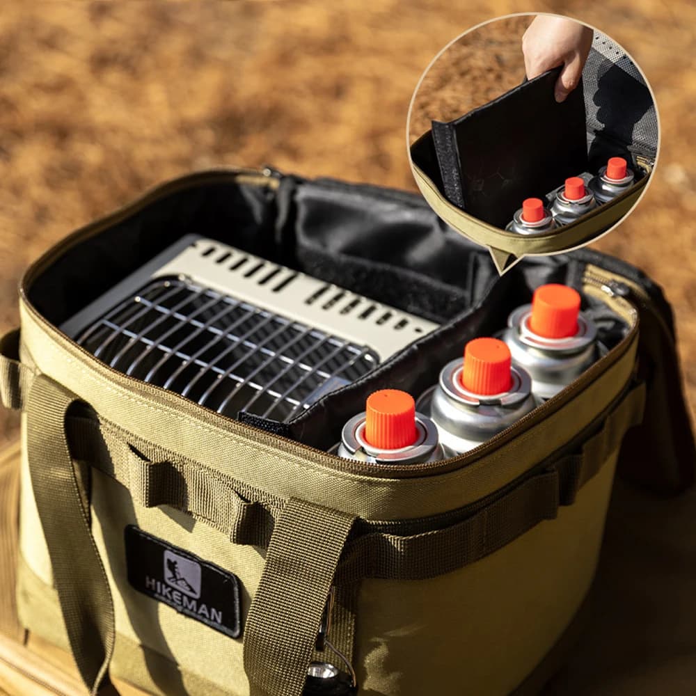 Hikeman Camp Storage Bag Outdoor Multifunctional Picnic Stove Storage Bag Portable Anticollision Cookware Utensils Kit Organizer