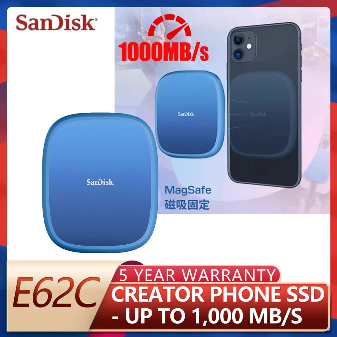وحدة تخزين سان ديسك 1/2 تيرا بايت SSD USB-C لهواتف آيفون 15 برو/برو ماكس 17 برو/برو ماكس تصوير ProRes جهاز تخزين عالي السرعة