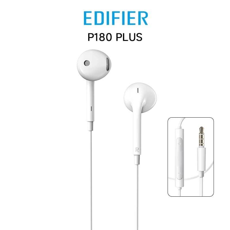 Edifier P180 Plus Wired Earphones 3.5mm Earphones AUX Line-In Control Clear Phone Call with Microphone