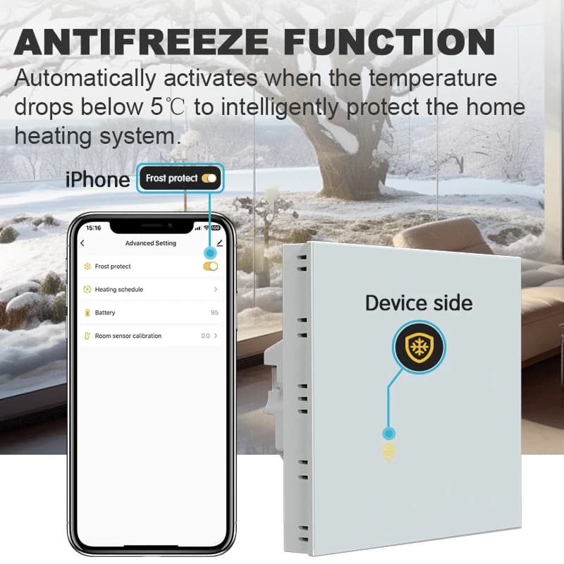 ترموستات Tuya Wifi لتدفئة الأرضيات ترموستات ذكي لتدفئة تحت الأرضية جهاز تحكم عن بعد في درجة الحرارة عبر Wifi لـ Google Home وAlexa - 6