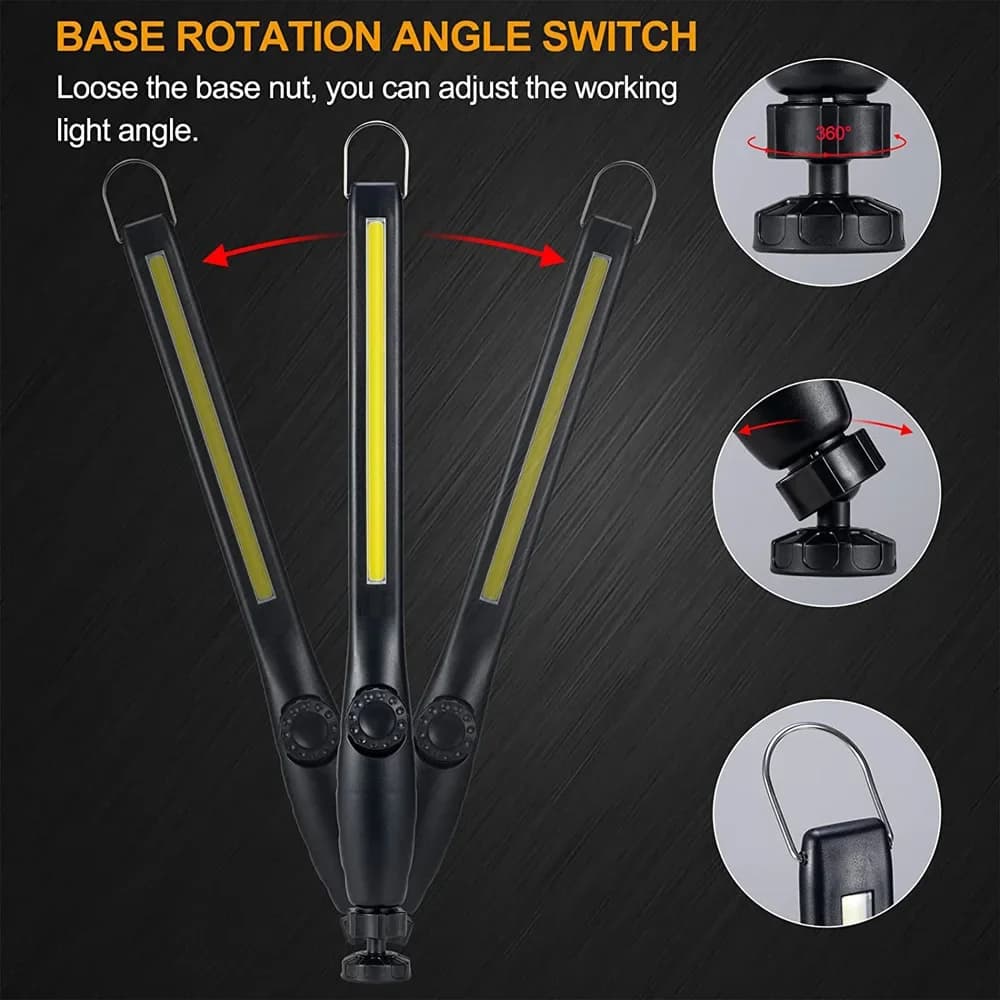 1-10pcs COB LED Flashlight Magnetic Work Light USB Rechargeable Torch Portable Lantern Inspection Light Camping Car Repair Lamp - 5