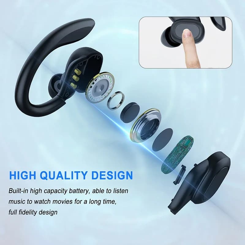 Original Lenovo  Bluetooth V5.3 Headphone Dual Mic Noise Cancelling Wireless Headset 160Hrs Talktime for IOS Android Phone - 2