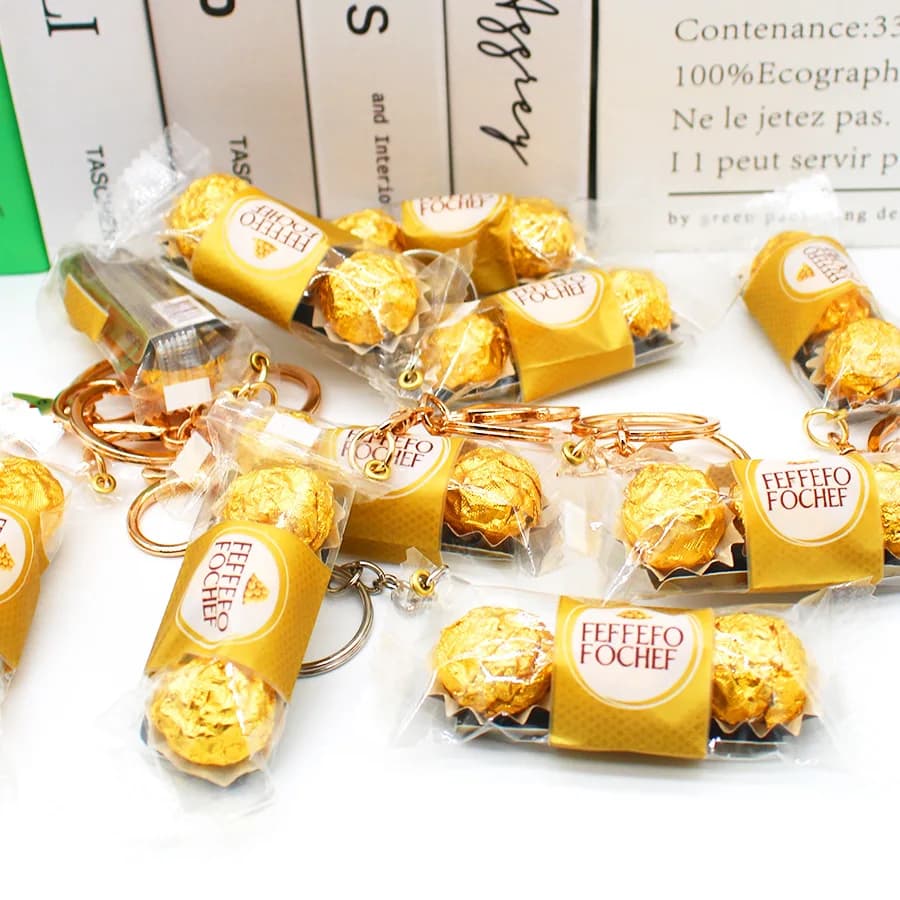 محاكاة الرمال الذهبية الشوكولاته مفتاح سلسلة الغذاء اللعب 3 قطع من الشوكولاته فيرو ساندويتش الشوكولاته متعة معلقة