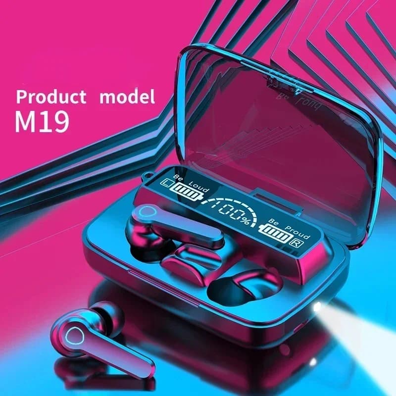 M19 headset TWS Earphone Intelligente Touch Control Wireless Bluetooth-compatible Headphones Waterproof LED Display With Mic - 3