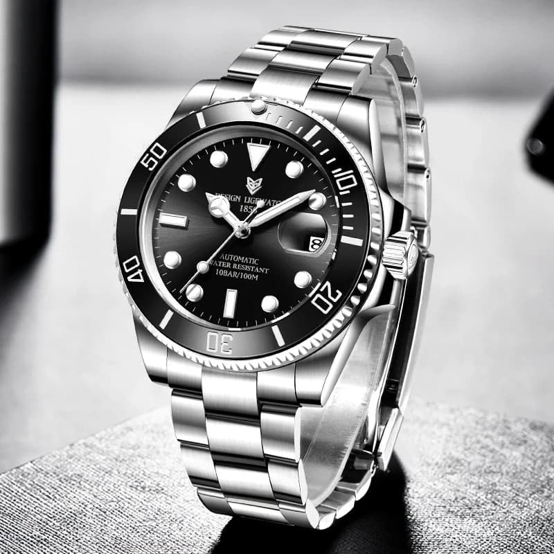 ساعات LIGE الميكانيكية للرجال، ساعة أعمال رياضية مقاومة للماء، ساعة أوتوماتيكية - 3