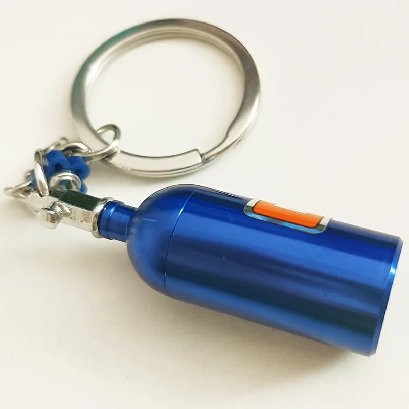 Ajrc 1/10 Simulation Climbing Car Universal Decorative Parts Nos Metal Simulation Nitrogen Bottle With Fixed Chain - 2