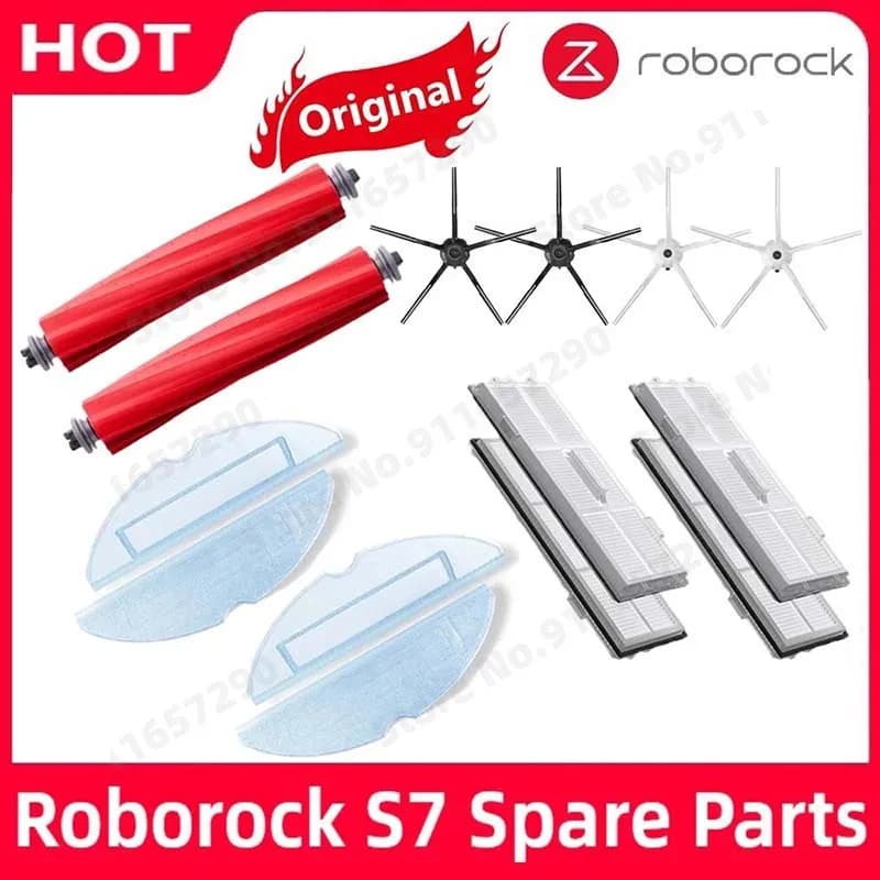 Original Roborock S7 S70 S75 S7 Max T7S Main Brush Washable Hepa Filter Side Brush Mop Cloth Robot Vacuum Cleaner Accessories