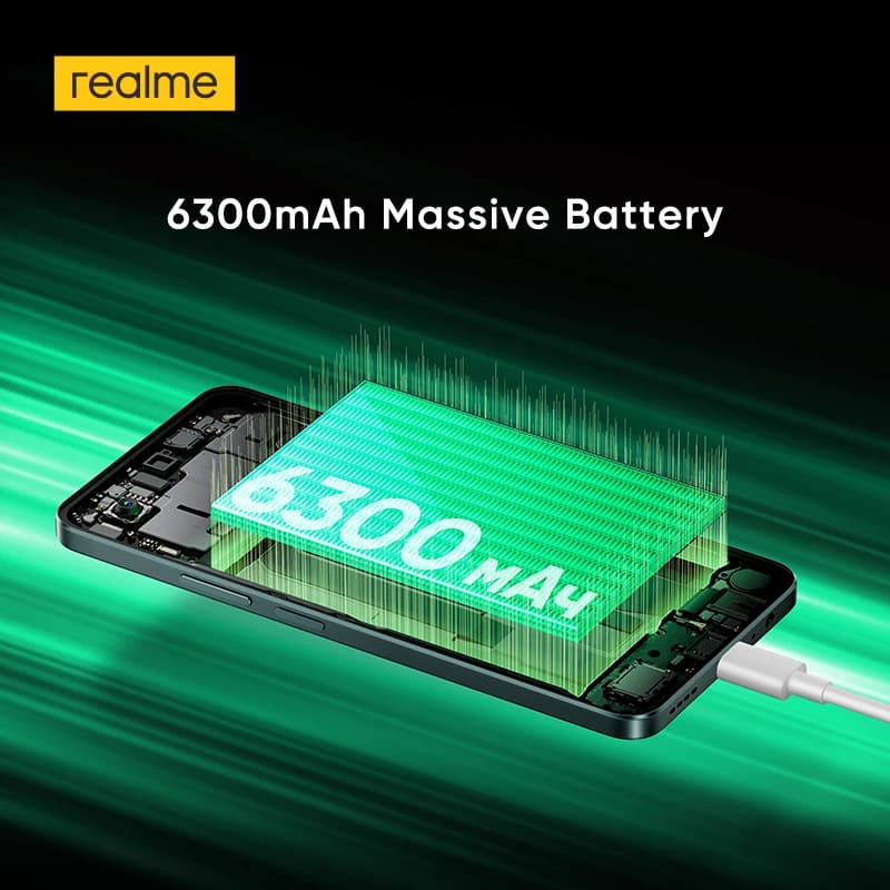 هاتف realme P3 Lite بتقنية NFC وبطارية 6300 مللي أمبير وشحن 15 واط وشاشة 6.67 بوصة بمعدل تحديث 120 هرتز وكاميرا 50 ميجابكسل بمعالج UNISOC T7250 - 3