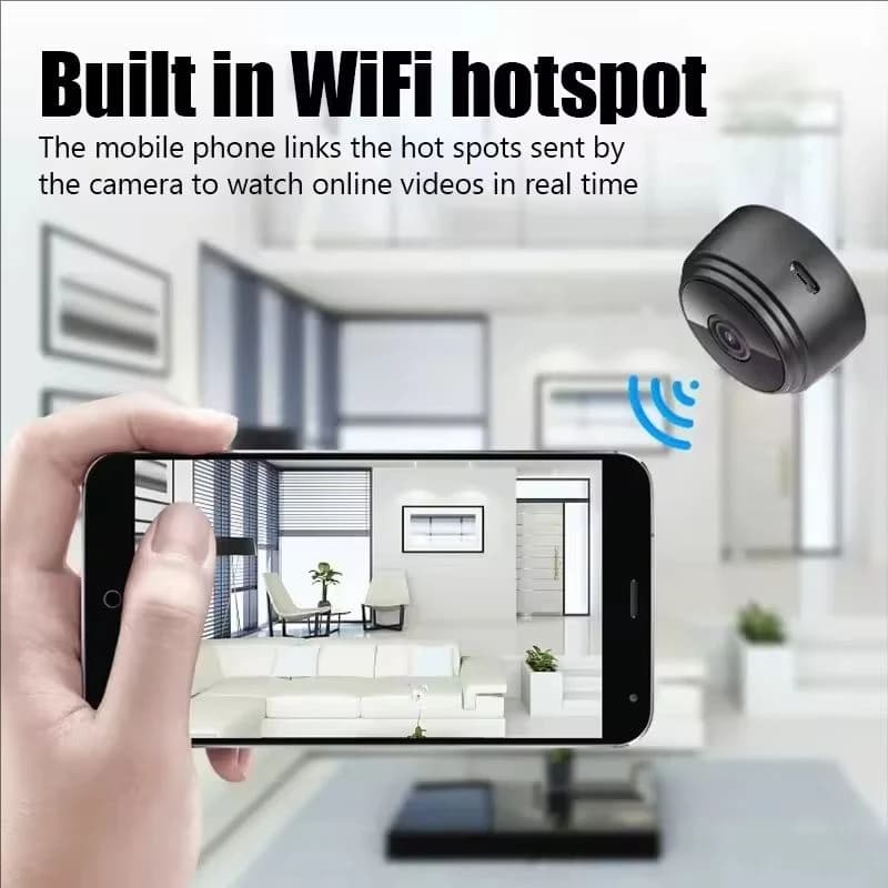 كاميرا A9 صغيرة الحجم بتقنية Wifi بدقة 1080P، مراقبة أمنية لاسلكية، تحكم عن بعد، رؤية ليلية، مراقبة فيديو، كاميرا منزلية ذكية صغيرة بدقة HD - 3