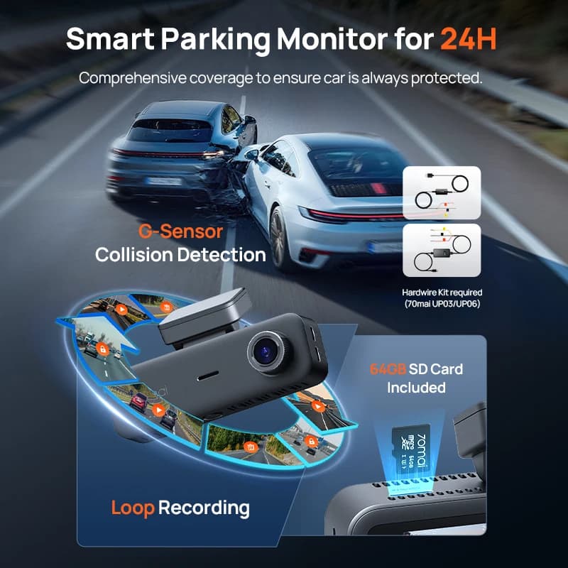 70mai 3 Channel 4K Dash Cam T800E-1 Set - 5