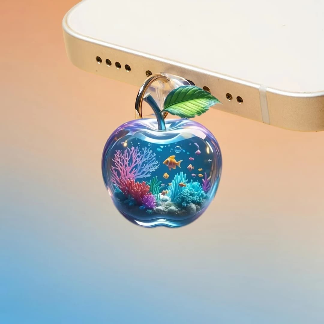 سدادة غبار للهاتف المحمول إكسسوارات الهاتف زينة لطيفة للهاتف على شكل أسماك بحرية ونباتات مائية موصل أندرويد لهواتف آيفون/Type-C - 4