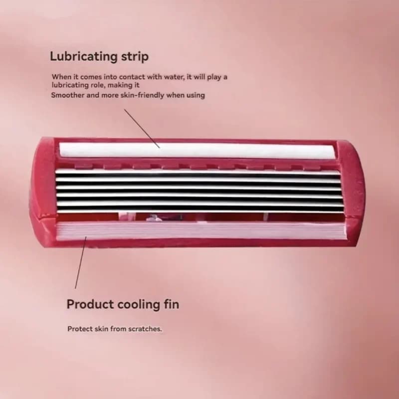 ماكينة حلاقة سلامة 6 طبقات، شفرة فيوجن مستقيمة للرجال، ماكينة حلاقة يدوية مع شفرات، لحلاقة الذقن - 4