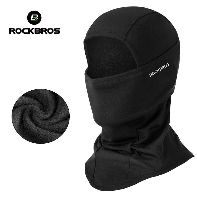 قناع دراجات شتوي من ROCKBROS، قناع وجه دافئ من الصوف الحراري مقاوم للرياح، قناع تزلج، قبعة صيد وتزلج
