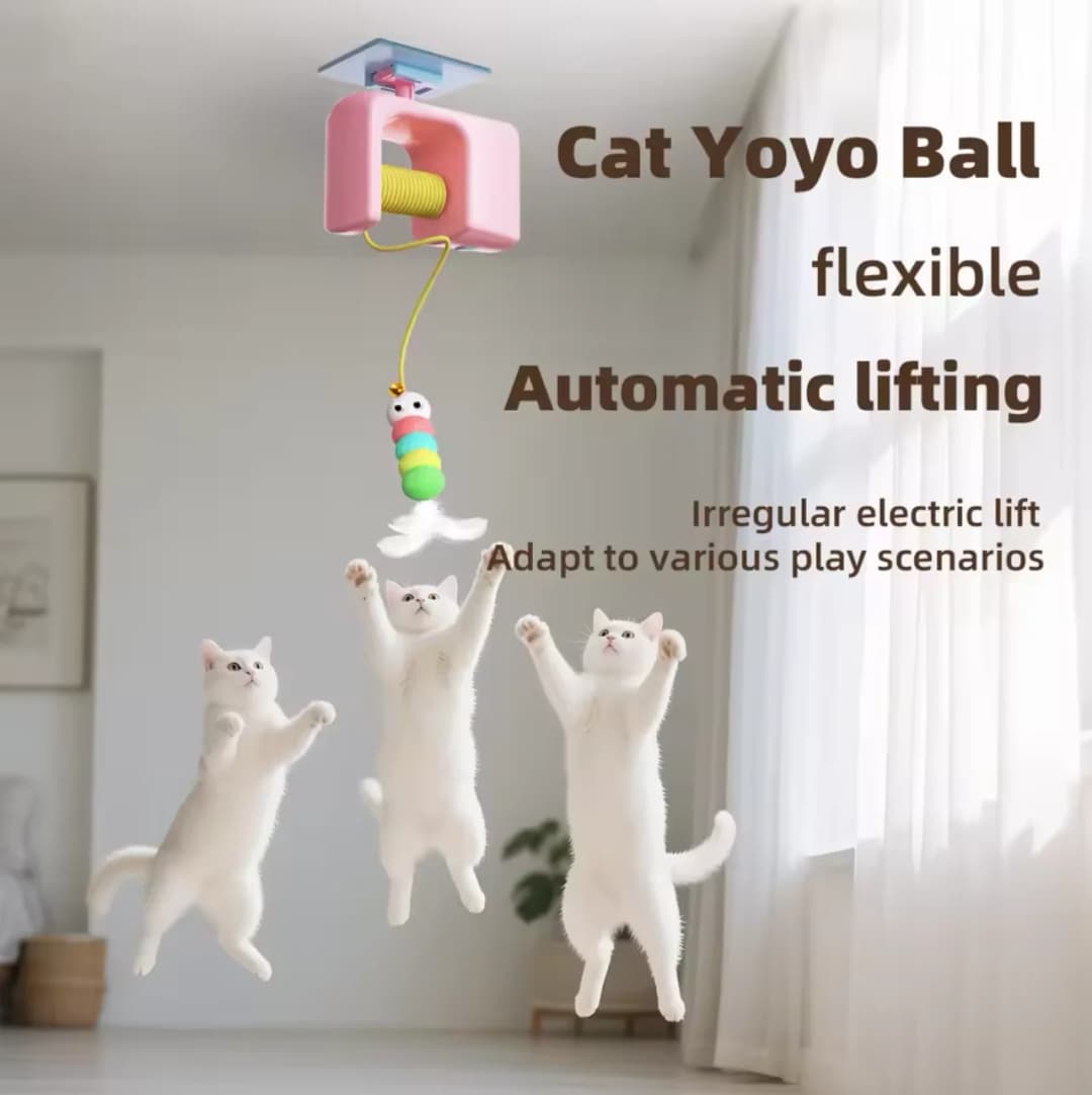 Cats Toys Pet Stress Relief Rechargeable Interactive Hanging Door Automatic Electric Flying Bird Cat Toy for Hunt Elastic Rope - 4