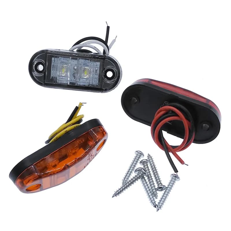 2 قطعة مصابيح جانبية LED 10-30V إضاءة خارجية للسيارة إضاءة تحذير خلفية مقطورة شاحنة مصابيح تخليص 5 ألوان - 3