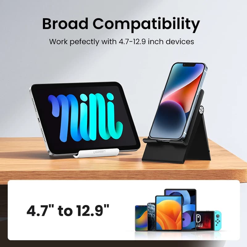 UGREEN Phone Stand Holder Desk Cell Phone Dock Stand for iPhone 16 15 14 Pro Max Adjustable Foldable Mobile Phone Holder Stand - 3