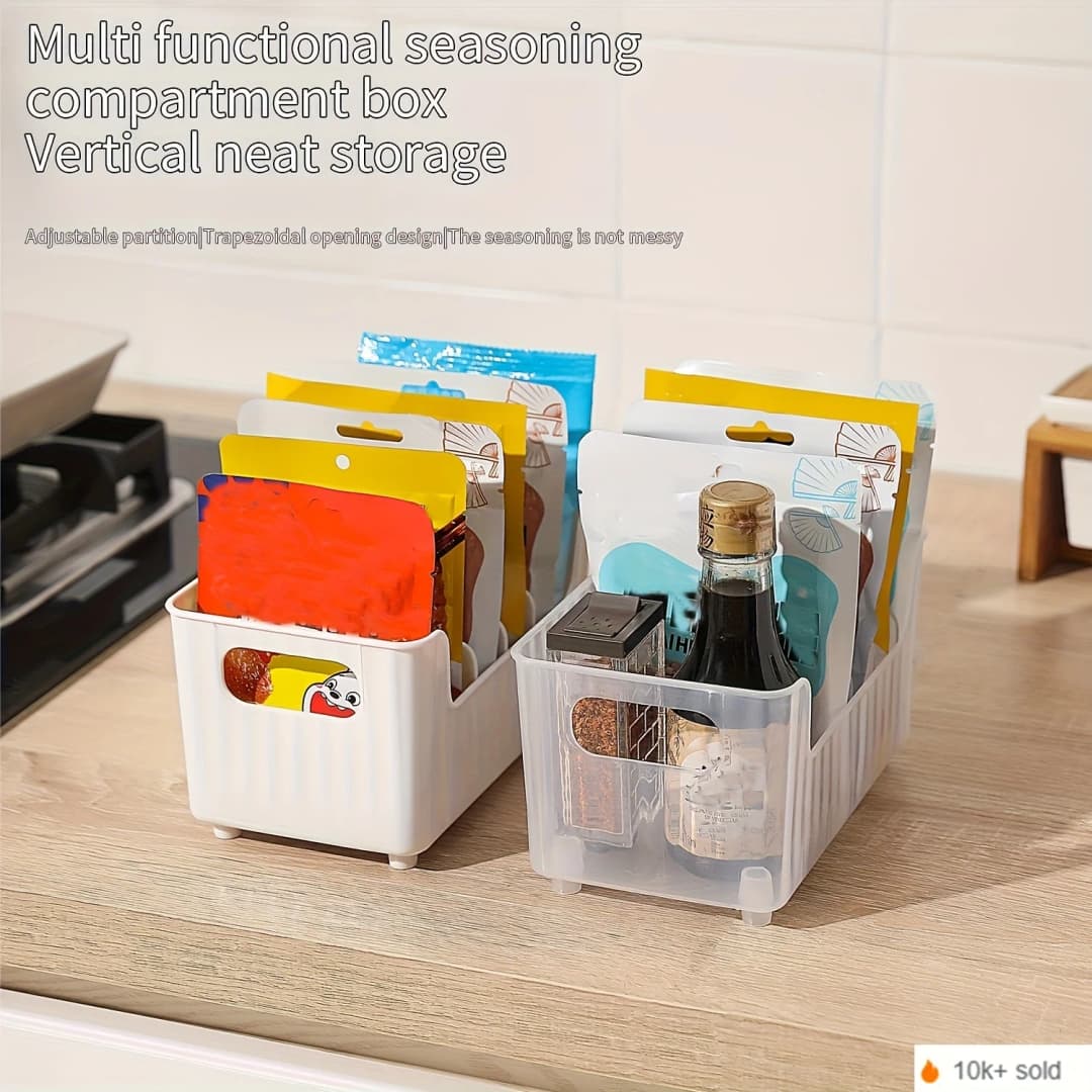 رف توابل بسيط قابل للفصل وسعة كبيرة لتخزين التوابل على سطح الطاولة وخزانة الثلاجة وصندوق تخزين عملي - 6