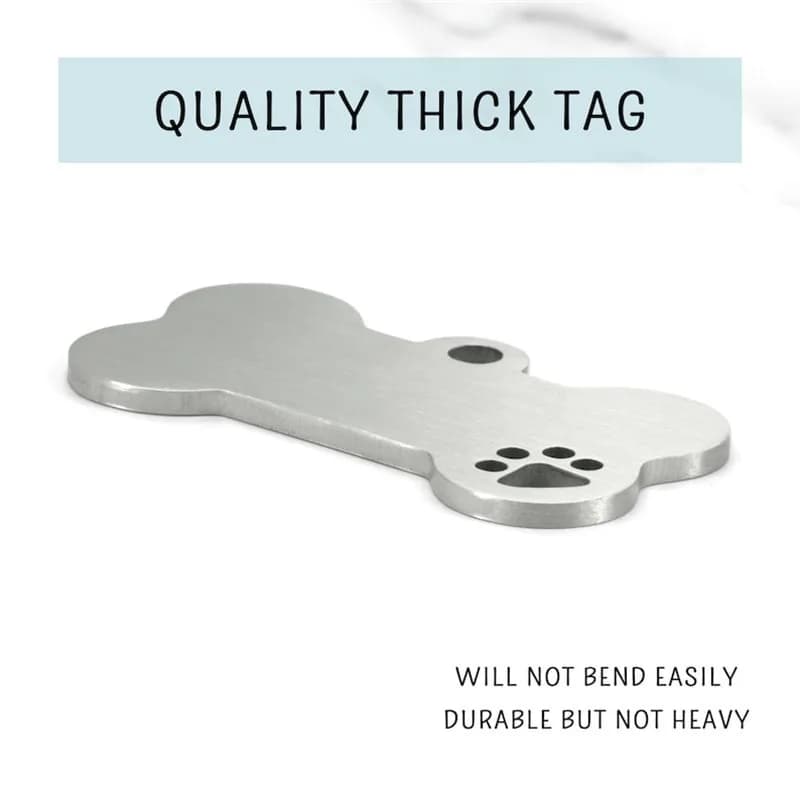Stainless steel Personalized Engraving Anti-lost Dog ID Tag Customized Pet Name Puppy Collar Dog Cat Bone Tags Pet Supplies - 4