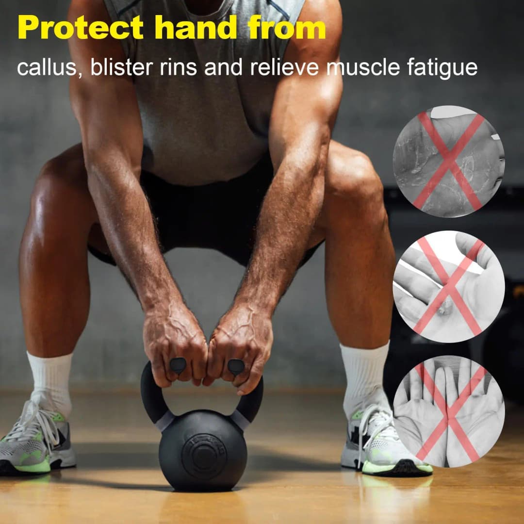 Non Slip Fitness Gloves with Palm Protection Silicone Palm Grips Ergonomic Fitness Palm Guard for Dumbbell Weightlifting Gym - 3