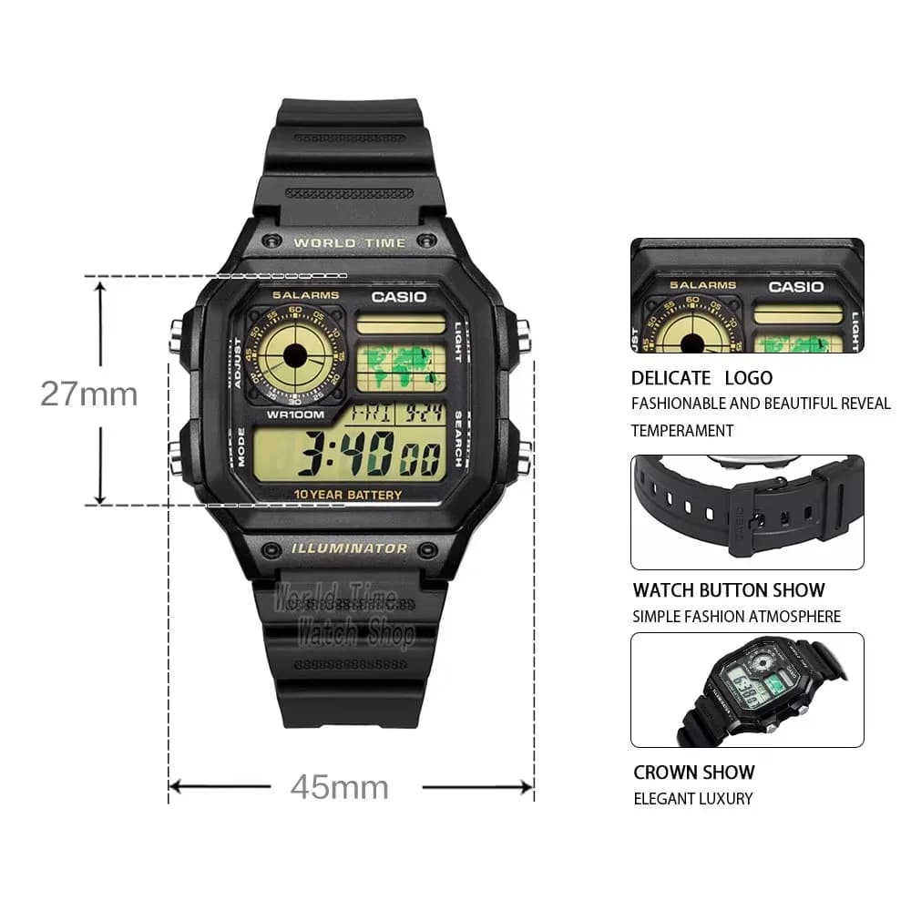 Casio watch Youth Men's Outdoor Sports Watch relogio masculino AE-1200WH-1B - 2