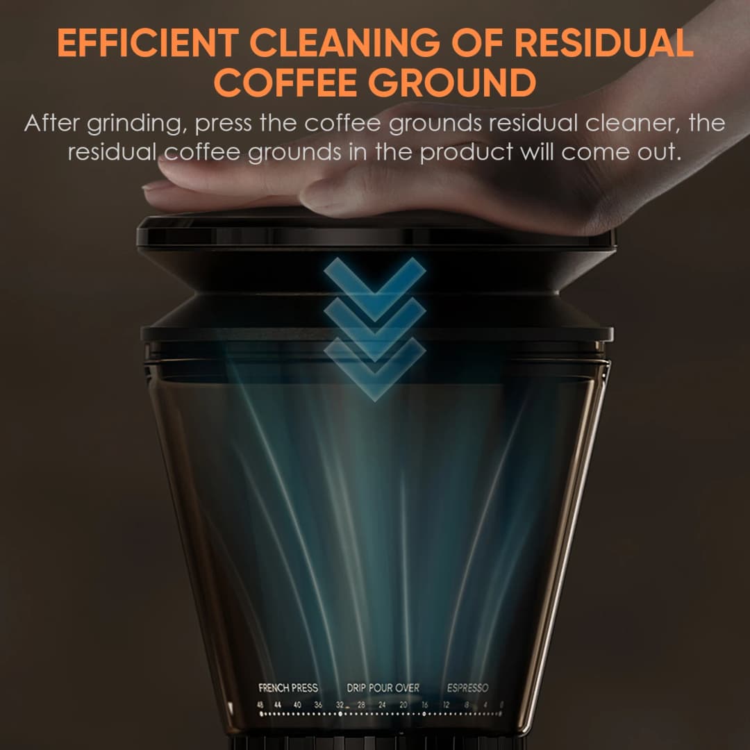 مطحنة قهوة كهربائية من BioloMix، مخروطية، حامل قابل للإزالة، 48 إعداد طحن قابل للتعديل، للإسبريسو - 5