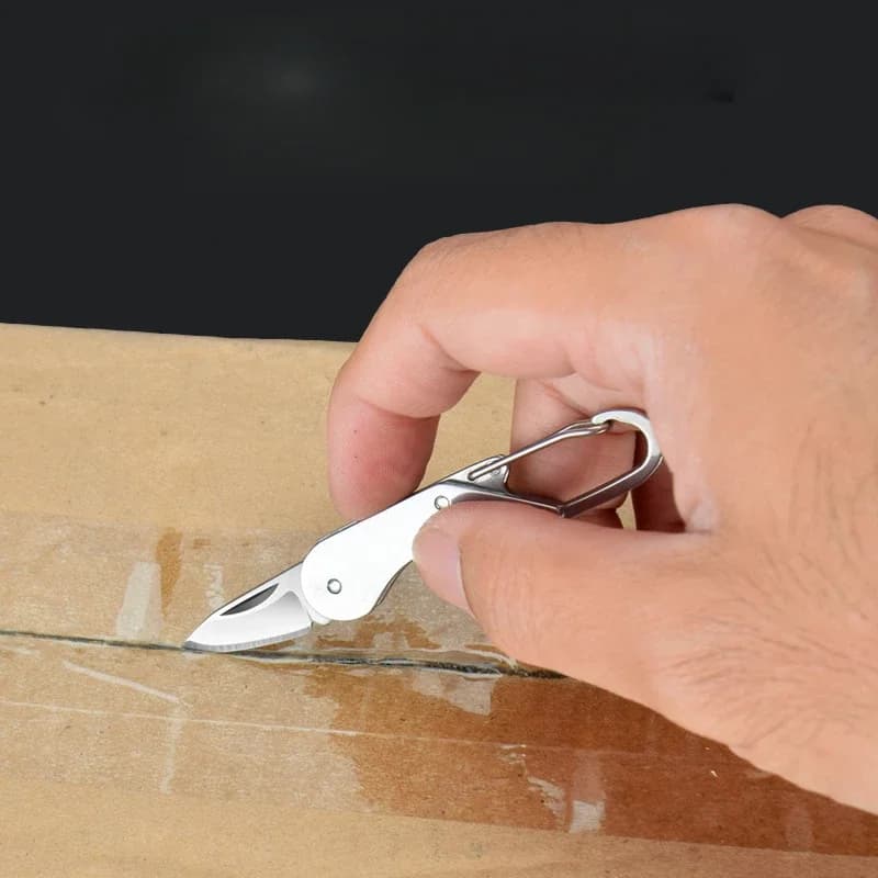 سكين جيب قابل للطي من الفولاذ المقاوم للصدأ، أدوات متعددة الاستخدامات مع مشبك، أداة تخييم خارجية - 5