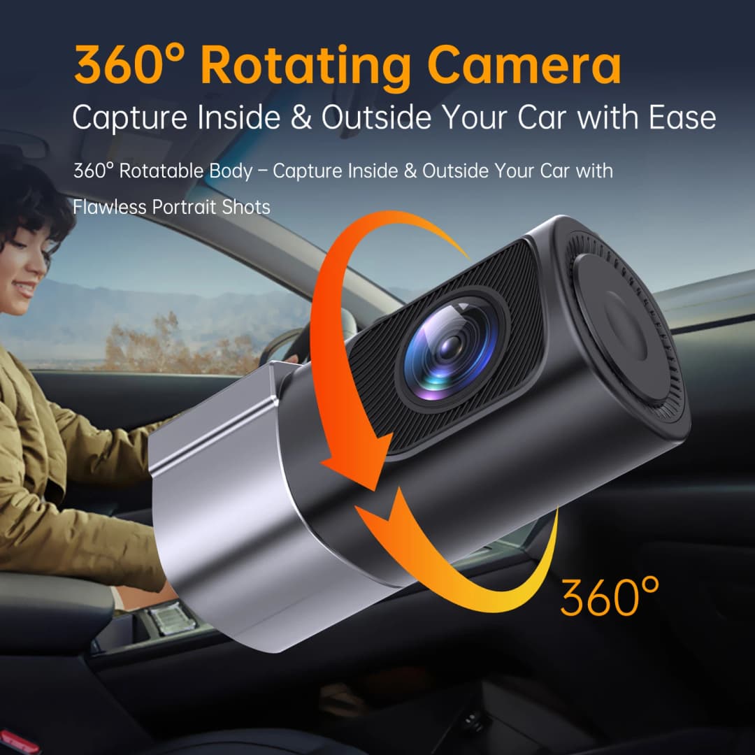 1080P Car DashCam New WiFi Dash Camera Vehicle Recorder Smart Car APP Control Video Recorder 360° Rotation Night Vision For All - 2