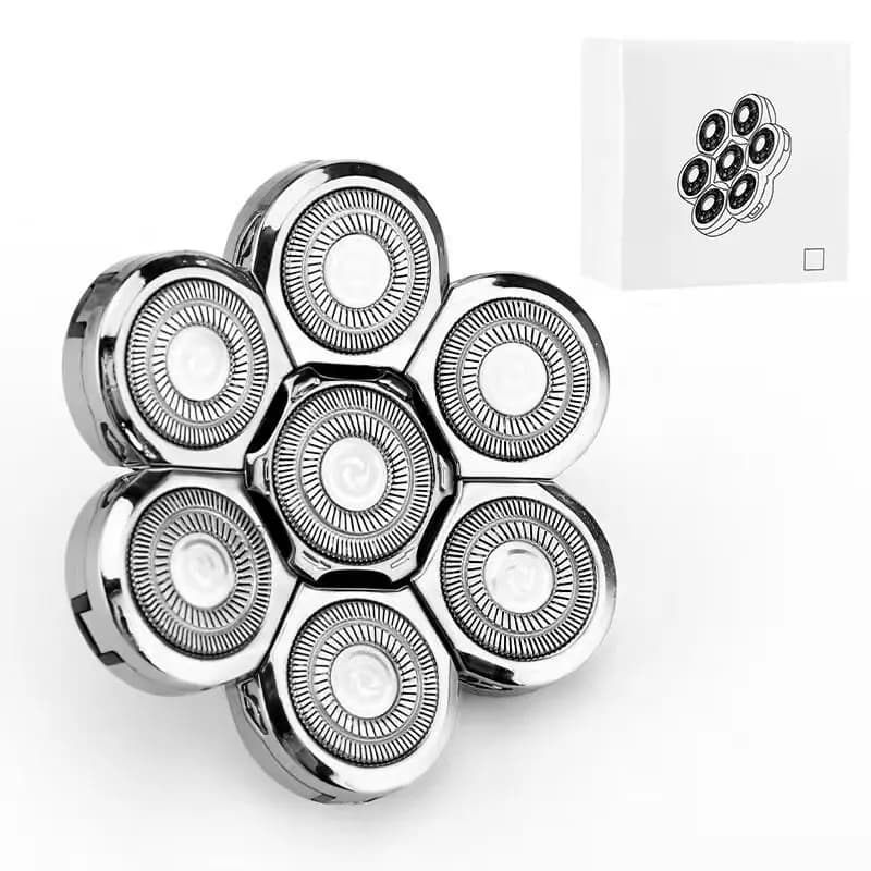 رؤوس حلاقة استبدال للرجال 7 شفرات رؤوس عائمة قابلة للغسل ماكينة حلاقة كهربائية 7D مجموعة أدوات تشذيب - 5