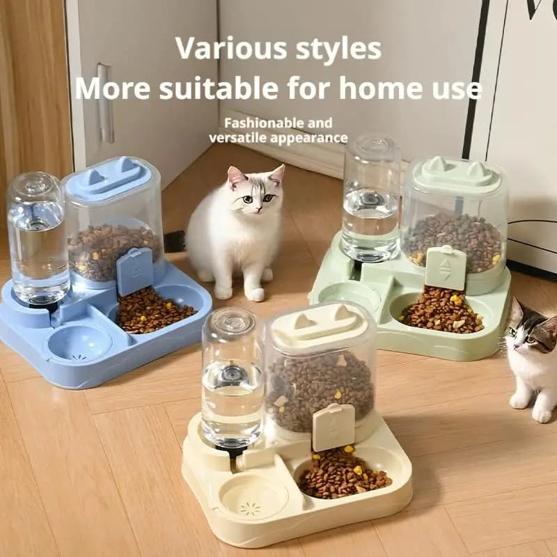 Automatic Cat Feeder And Waterer All-in-One Pet Food Water Dispenser Large Capacity Food Storage Dispenser Pet Supplies