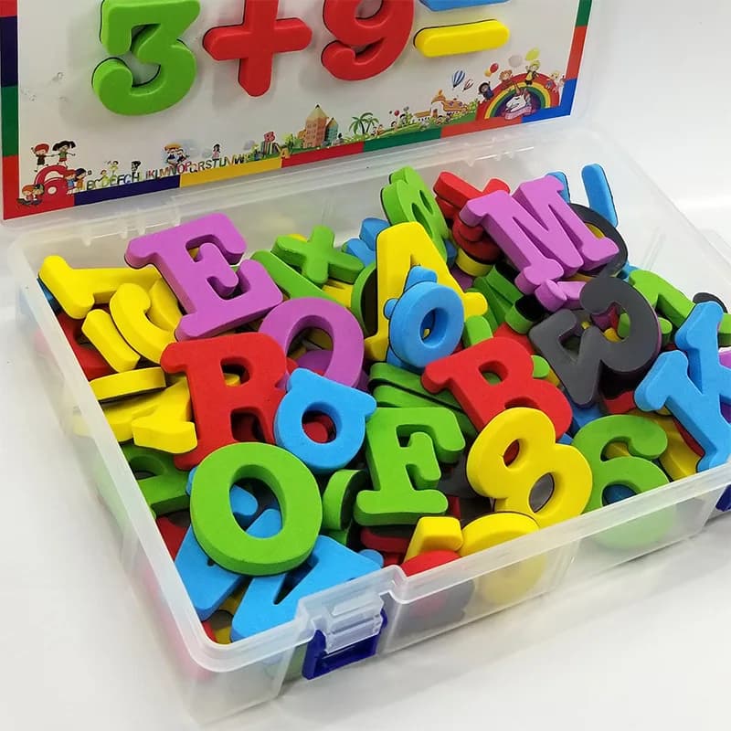 Magnetic Letters Numbers Alphabet ABC 123 Fridge Magnets Plastic Educational Preschool Learning Toy Set Uppercase Lowercase Math - 4