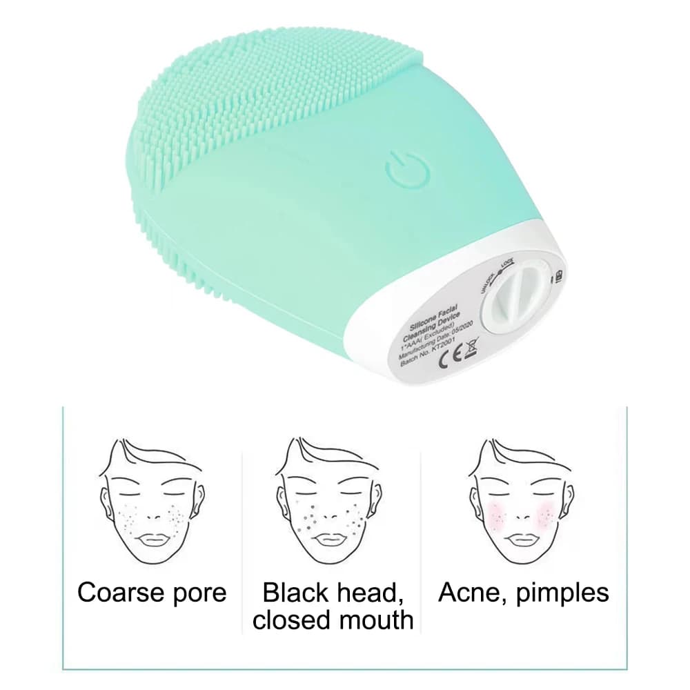 Household Electric Facial Cleanser, Battery Silicone Waterproof Face Washer, For Both Men And Women, Blackhead, Horn Cleaner - 4