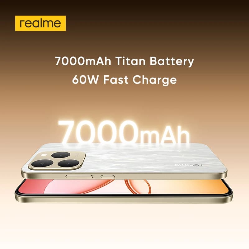 realme 15T 5G Smartphone NFC Dimensity 6400 Max Chipset Dual 50MP Cameras 6.57" 120Hz AMOLED Display 7000mAh Battery 60W Charge - 3