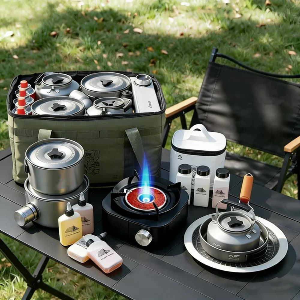 Portable outdoor gas stove, windproof design camping stove, multifunctional outdoor picnic stove, suitable for camping trips - 4
