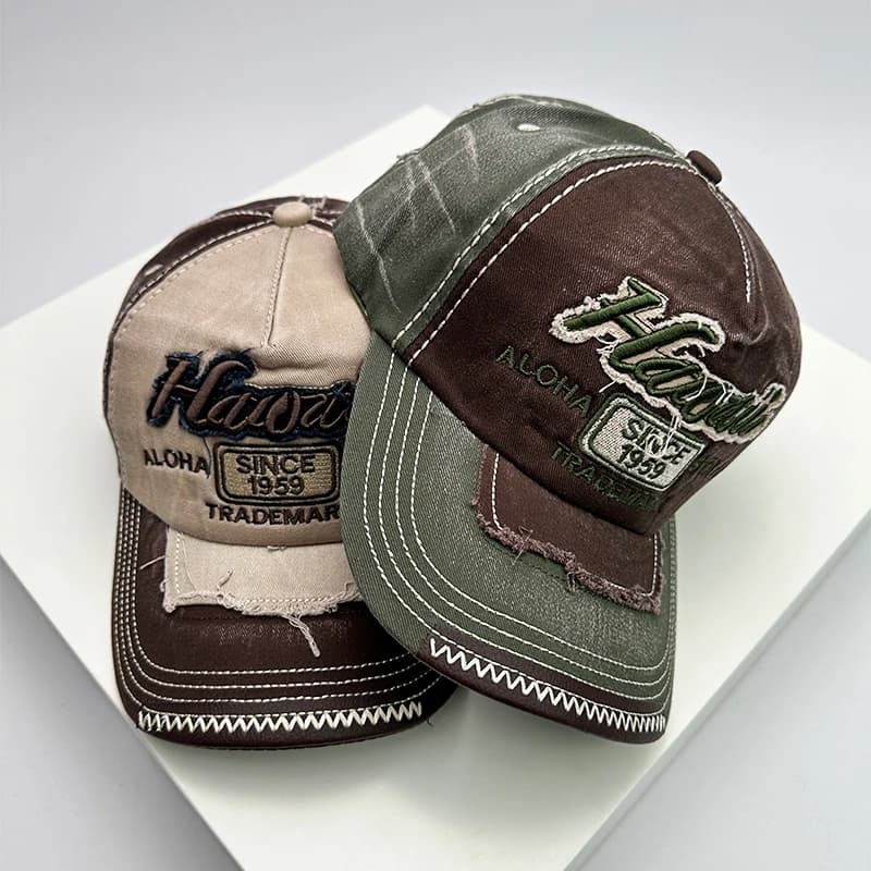 Korean Vintage Washing Men Women Baseball Hats Cotton Snapback Caps Embroidery New Versatile Fashion Letter Leisure Distress - 3