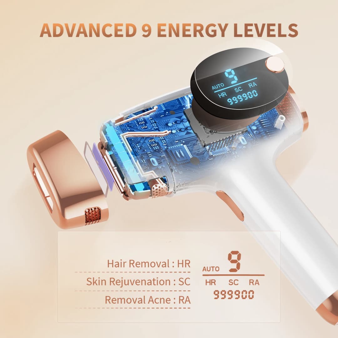 Laser Hair Removal Device 999900 Flashes 3in1 IPL Pulsed Light Epilator Painless Hair Remover Men Women Home Whole Body Use - 5
