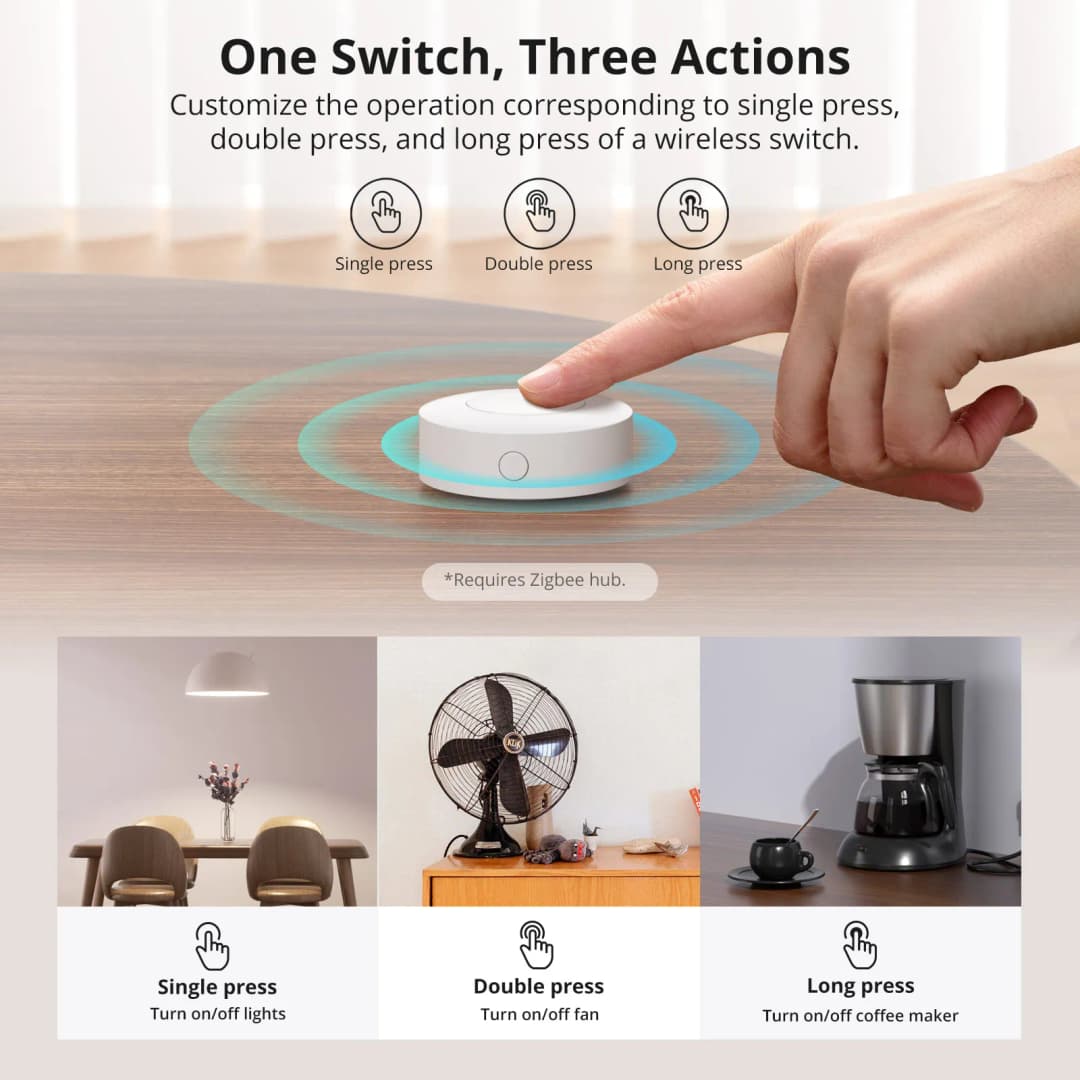 SONOFF SNZB-01P Zigbee Wireless Switch Button Smart Scene Switch Home Automation Control for eWeLink APP Alexa Smartthings - 2